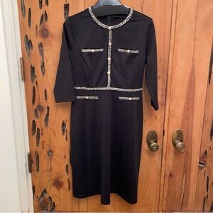 BNWT Hobemty Womans 3/4 Sleeve A Line A Line Dress 2024 Elegant Med Black Dress